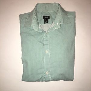 Green striped dress shirt